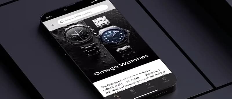 Premium iOS-App für Luxusuhren-Shopping mit Silberpuls entwickelt.