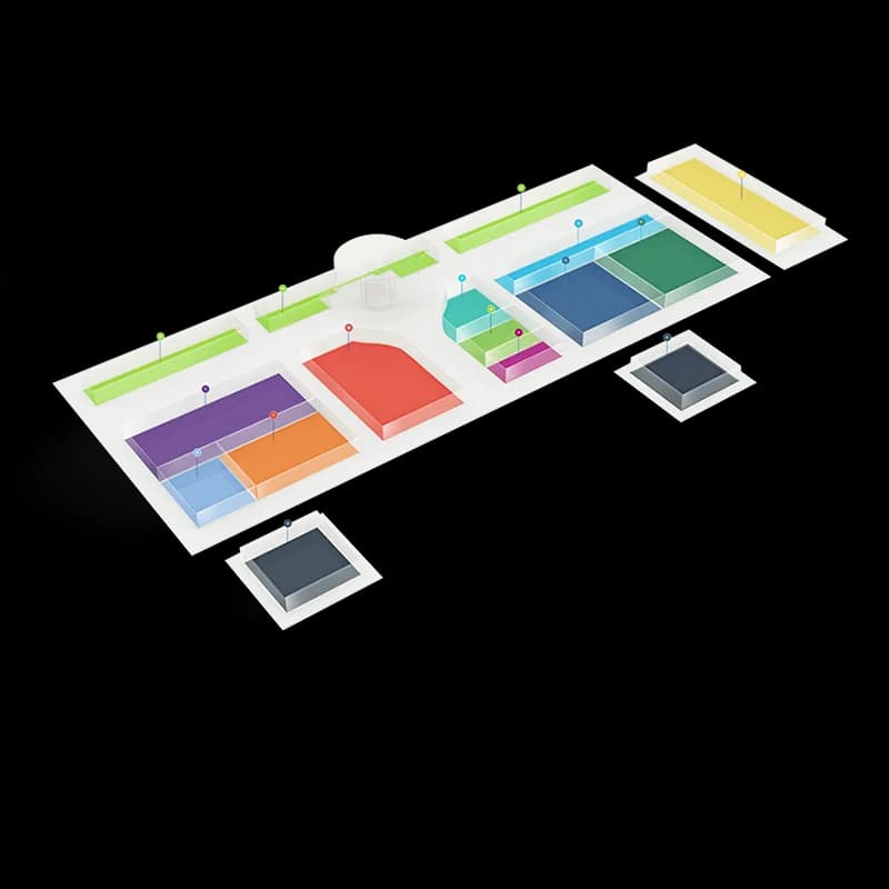 Platzhalterbild: Nahaufnahme der 3D‑Karte mit Standortmarker und Gestensteuerungs‑UI.
