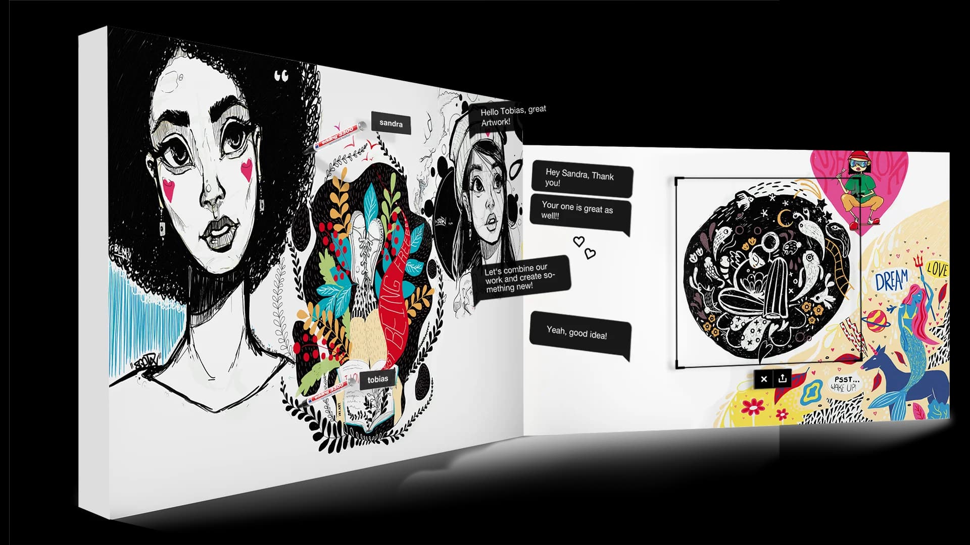 Platzhalter: Kuratierte Galerie mit Featured Artists und Contest-Gewinnern in Nahaufnahme.