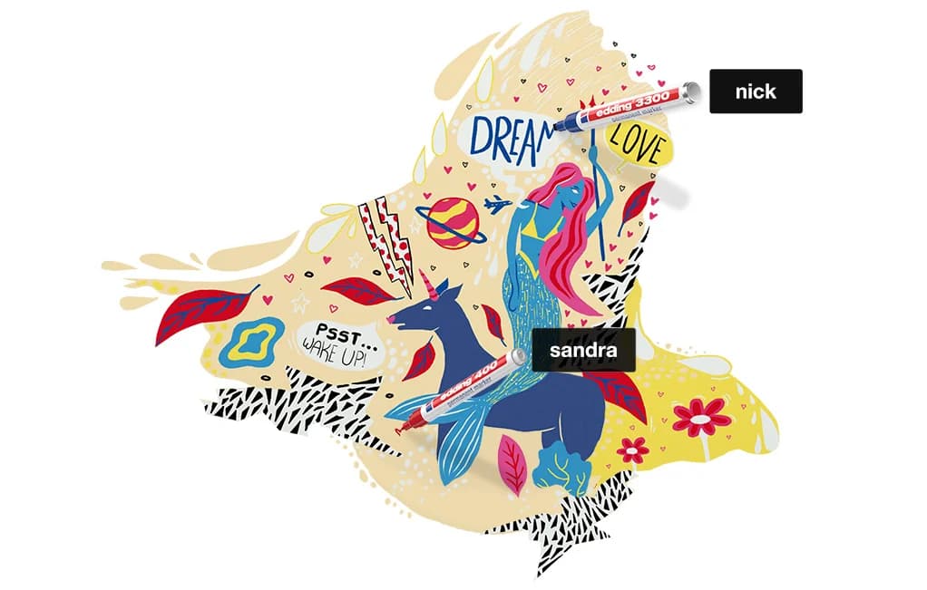 Platzhalter: Nahaufnahme eines digitalen Markers, der einen lebendigen Strich auf der Leinwand zieht.