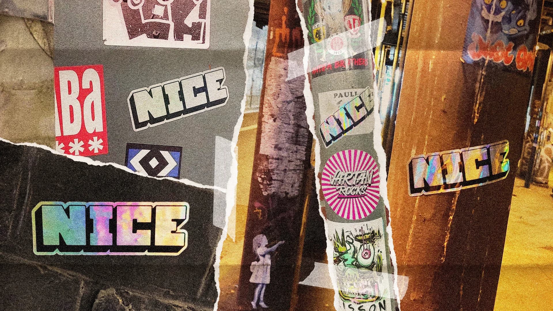 Auktionsabend in der Affenfaust Galerie: Bühne, Publikum und ausgestellte Sneaker.