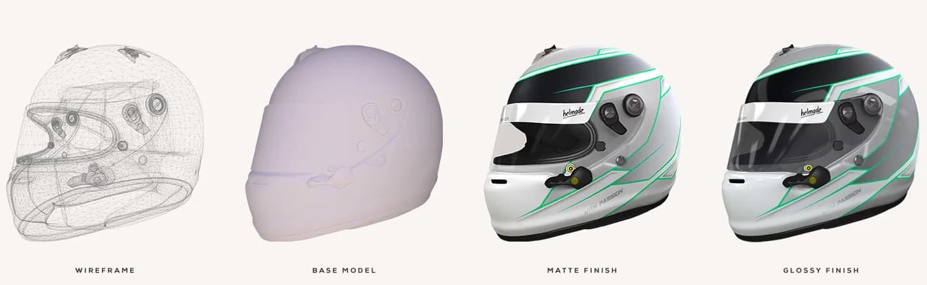 Platzhalter: Großes Hero-Bild des WebGL-Konfigurators auf Desktop, Mobile und POS‑Screens nebeneinander, das Interaktion und Farbvielfalt zeigt.