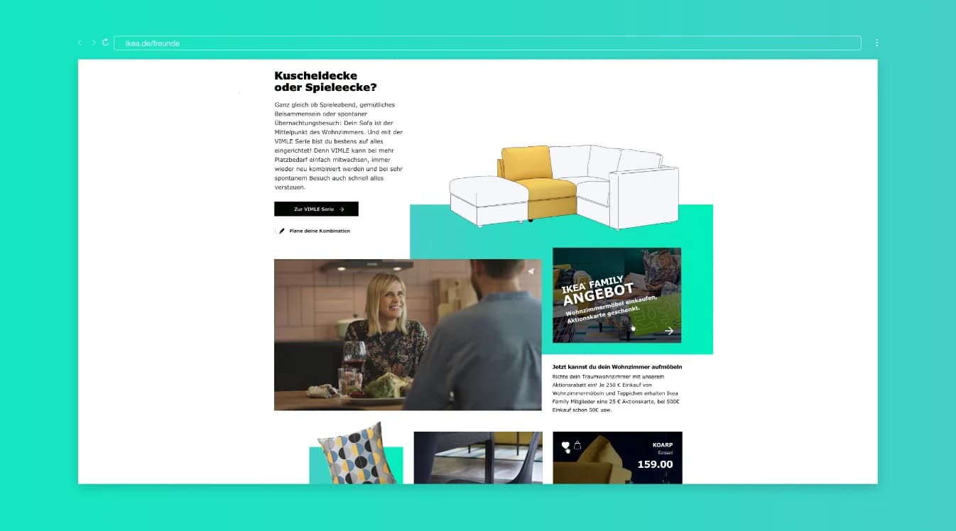 Screenshot des 360° View mit sichtbaren Hotspots im Wohnzimmer, Desktop- und Mobile-Ansichten nebeneinander als Platzhalter.