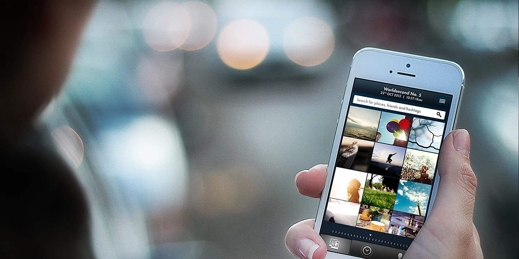 Countdown-Visual mit 60stel-Skala, Montblanc-Uhrgrafik im Hintergrund und einer Collage aus Teilnehmerfotos als Ergebnisbild.