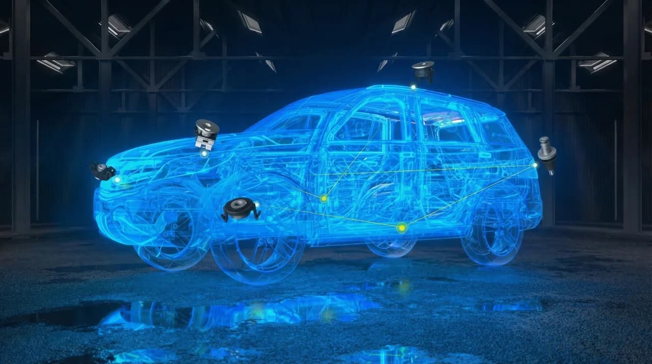 AR-Anwendung für das intelligente Befestigungssystem in der Fahrzeugmontage.